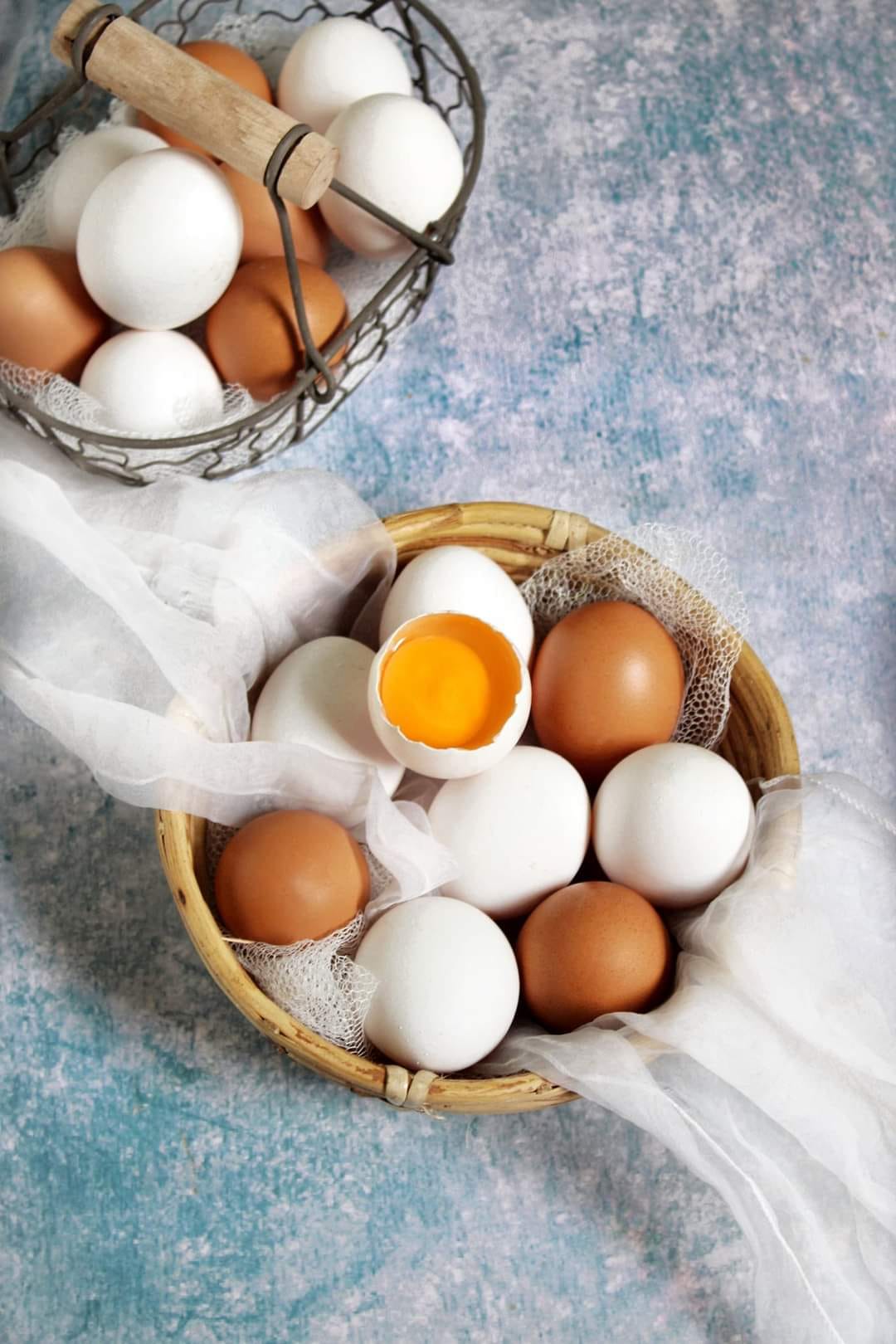 A broken egg in a bowl